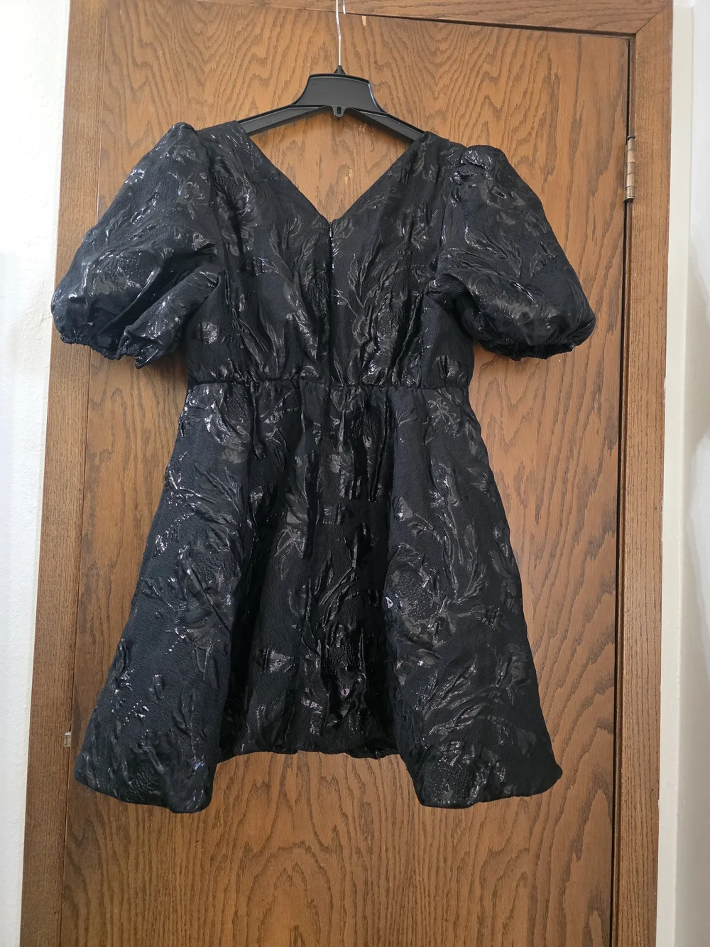 EloquiibElegant Black Puff-Sleeve Mini Dress Women Size 14 - Picture 10 of 14